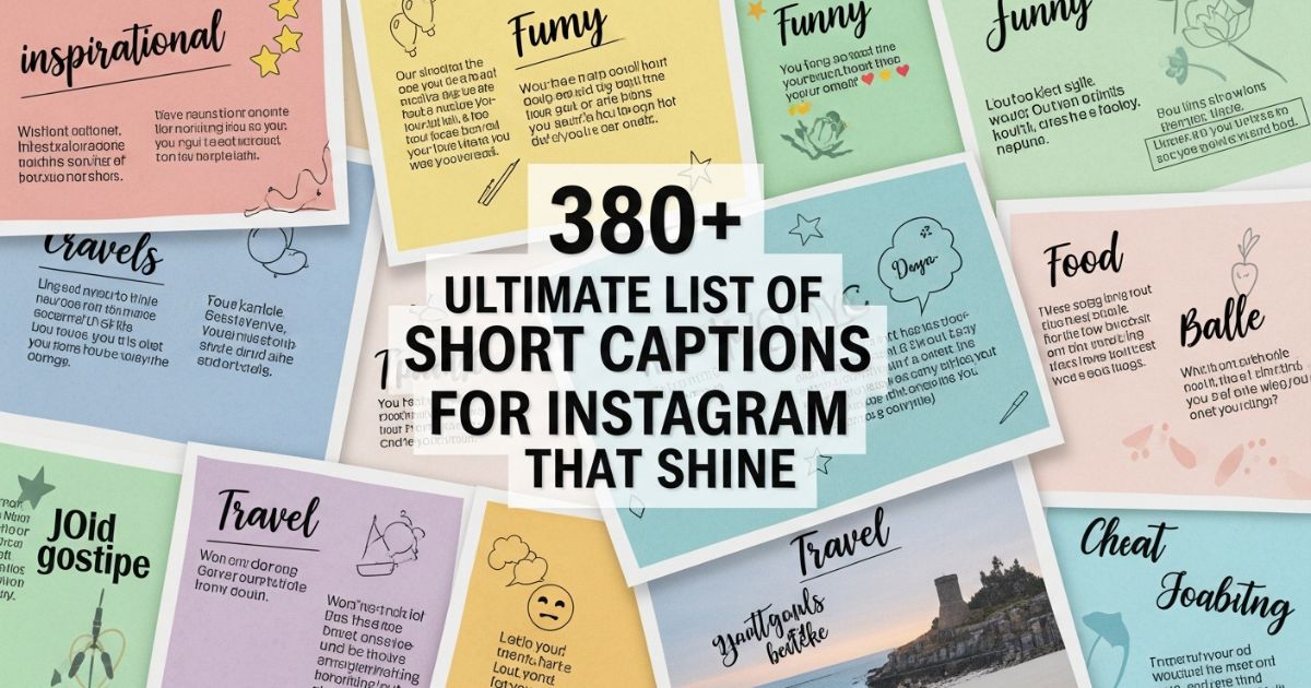 380+ Ultimate List of Short Captions for Instagram That Shine